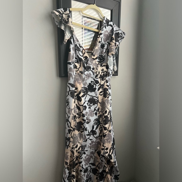 ADEAM Floral Maxi Dress - Black and White - Picture 4 of 7